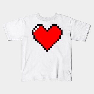 Pixelated gamer retro heart Kids T-Shirt